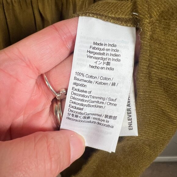 Madewell Flannel Lucie V-Neck Smocked Mini Dress Size 2X Weathered Olive Green - Picture 10 of 12